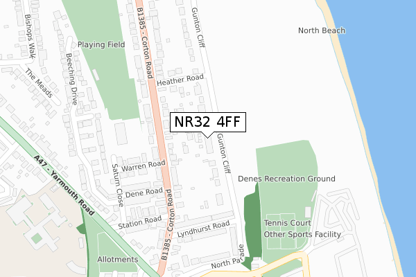 NR32 4FF map - large scale - OS Open Zoomstack (Ordnance Survey)