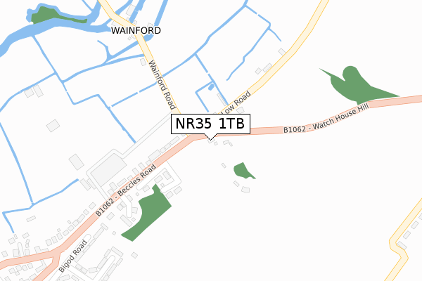 NR35 1TB map - large scale - OS Open Zoomstack (Ordnance Survey)