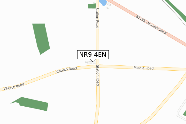 NR9 4EN map - large scale - OS Open Zoomstack (Ordnance Survey)