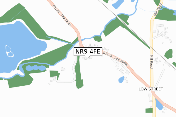 NR9 4FE map - large scale - OS Open Zoomstack (Ordnance Survey)