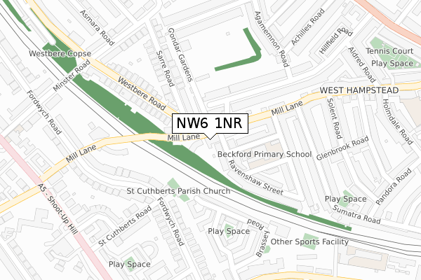 NW6 1NR map - large scale - OS Open Zoomstack (Ordnance Survey)