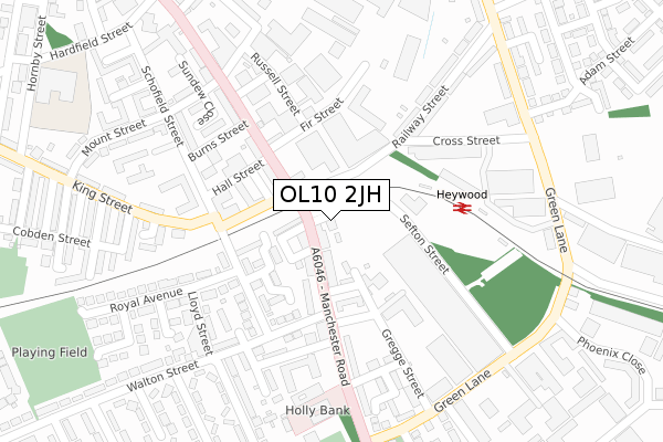 OL10 2JH map - large scale - OS Open Zoomstack (Ordnance Survey)