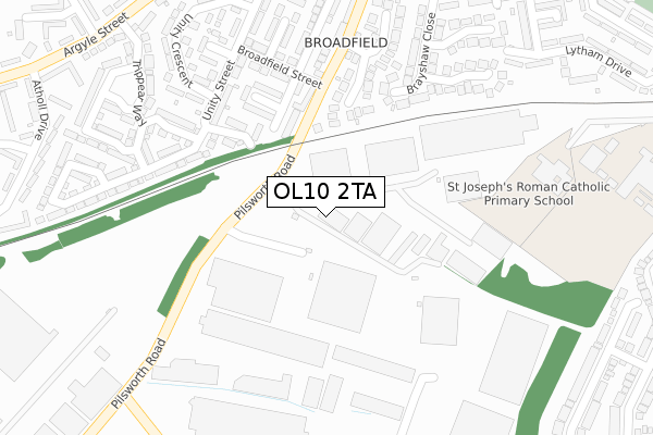 OL10 2TA map - large scale - OS Open Zoomstack (Ordnance Survey)