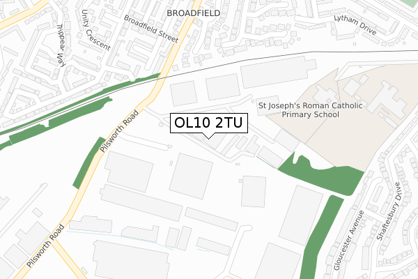 OL10 2TU map - large scale - OS Open Zoomstack (Ordnance Survey)