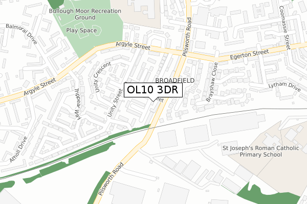 OL10 3DR map - large scale - OS Open Zoomstack (Ordnance Survey)