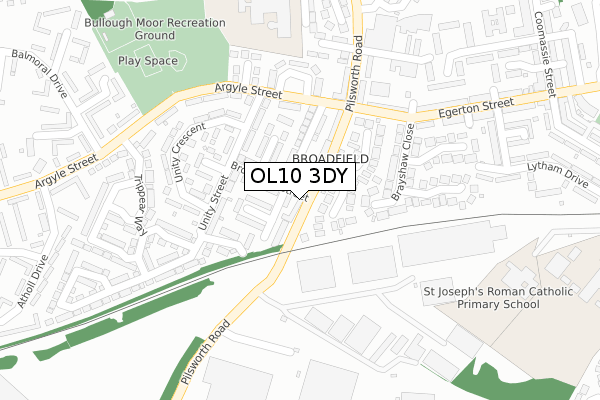 OL10 3DY map - large scale - OS Open Zoomstack (Ordnance Survey)