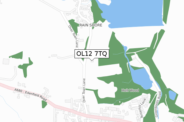 OL12 7TQ map - large scale - OS Open Zoomstack (Ordnance Survey)