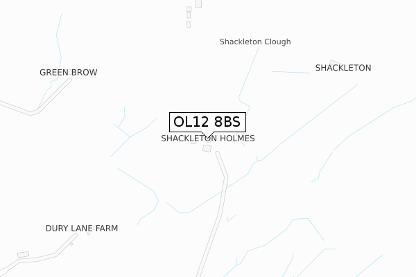 OL12 8BS map - large scale - OS Open Zoomstack (Ordnance Survey)