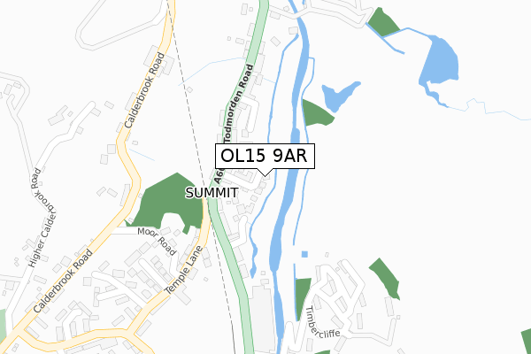 OL15 9AR map - large scale - OS Open Zoomstack (Ordnance Survey)