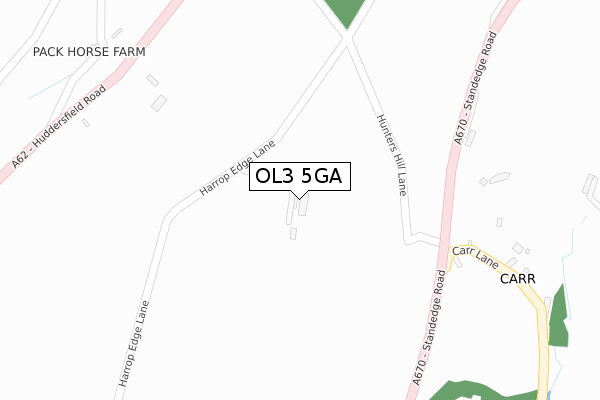 OL3 5GA map - large scale - OS Open Zoomstack (Ordnance Survey)