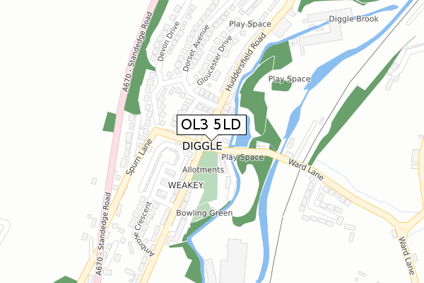 OL3 5LD map - large scale - OS Open Zoomstack (Ordnance Survey)