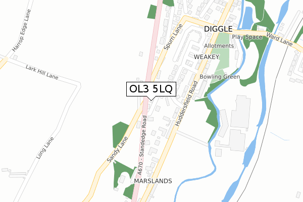 OL3 5LQ map - large scale - OS Open Zoomstack (Ordnance Survey)