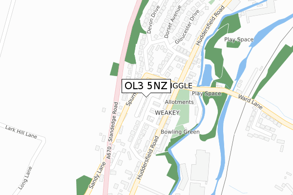 OL3 5NZ map - large scale - OS Open Zoomstack (Ordnance Survey)