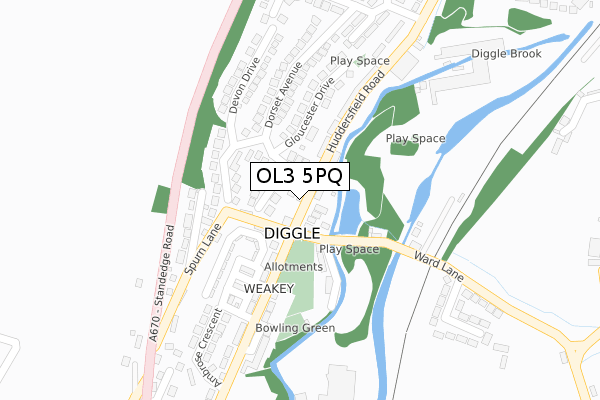 OL3 5PQ map - large scale - OS Open Zoomstack (Ordnance Survey)