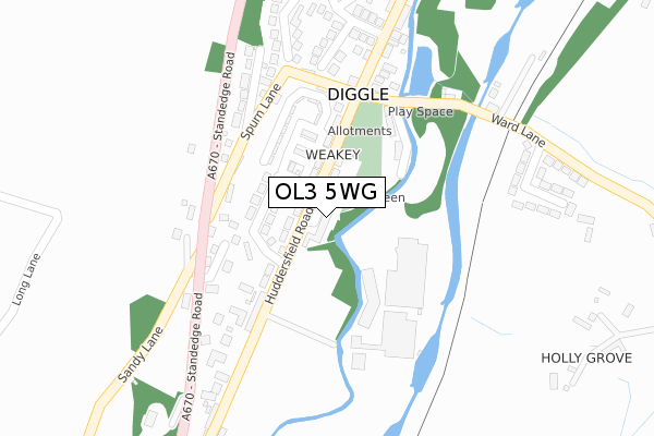 OL3 5WG map - large scale - OS Open Zoomstack (Ordnance Survey)