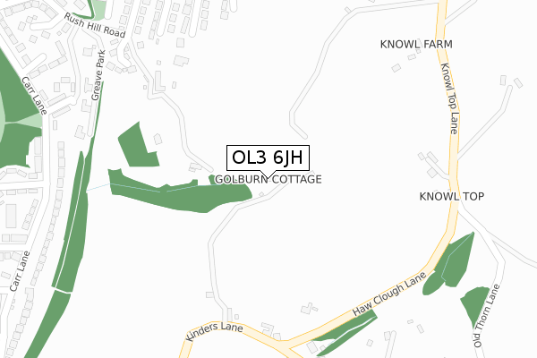OL3 6JH map - large scale - OS Open Zoomstack (Ordnance Survey)