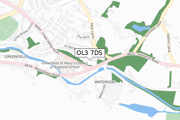 OL3 7DS map - large scale - OS Open Zoomstack (Ordnance Survey)