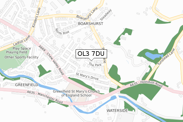 OL3 7DU map - large scale - OS Open Zoomstack (Ordnance Survey)