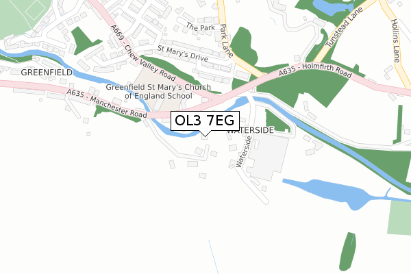 OL3 7EG map - large scale - OS Open Zoomstack (Ordnance Survey)