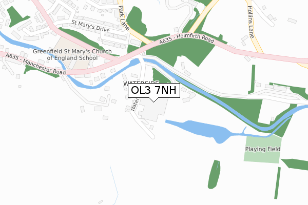 OL3 7NH map - large scale - OS Open Zoomstack (Ordnance Survey)