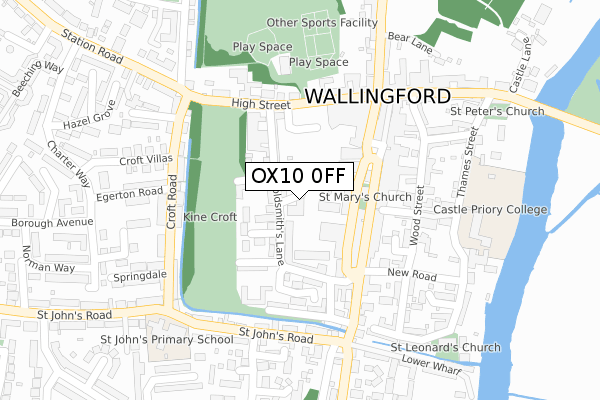 OX10 0FF map - large scale - OS Open Zoomstack (Ordnance Survey)