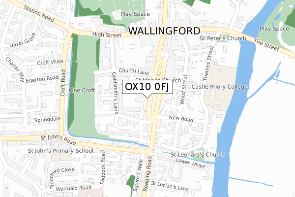 OX10 0FJ map - large scale - OS Open Zoomstack (Ordnance Survey)