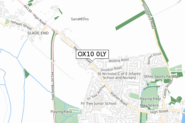 OX10 0LY map - small scale - OS Open Zoomstack (Ordnance Survey)