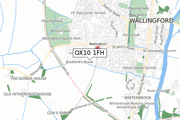 OX10 1FH map - small scale - OS Open Zoomstack (Ordnance Survey)