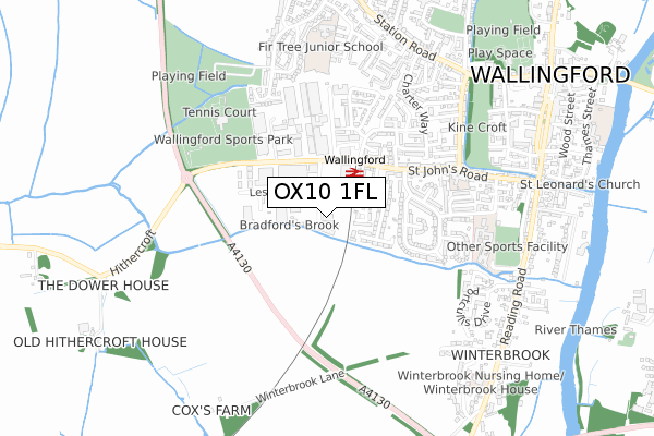 OX10 1FL map - small scale - OS Open Zoomstack (Ordnance Survey)