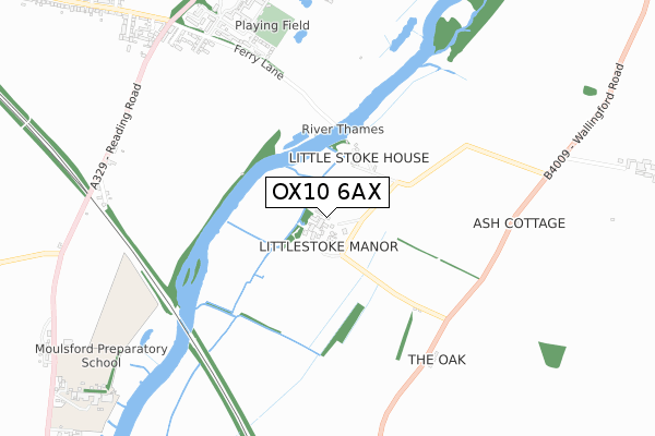 OX10 6AX map - small scale - OS Open Zoomstack (Ordnance Survey)