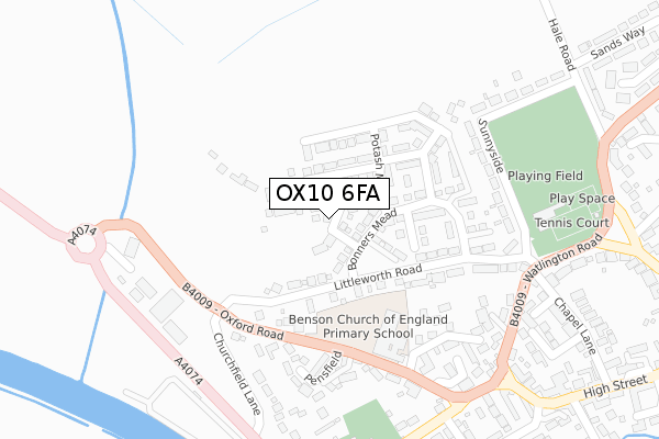 OX10 6FA map - large scale - OS Open Zoomstack (Ordnance Survey)