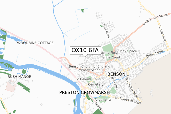 OX10 6FA map - small scale - OS Open Zoomstack (Ordnance Survey)