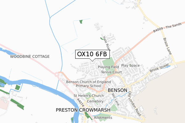 OX10 6FB map - small scale - OS Open Zoomstack (Ordnance Survey)