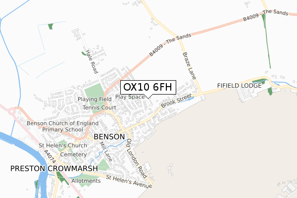 OX10 6FH map - small scale - OS Open Zoomstack (Ordnance Survey)