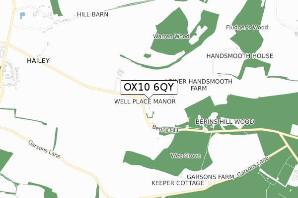 OX10 6QY map - small scale - OS Open Zoomstack (Ordnance Survey)