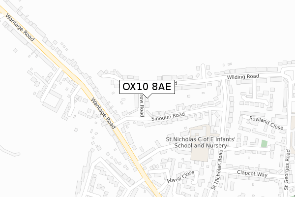 OX10 8AE map - large scale - OS Open Zoomstack (Ordnance Survey)