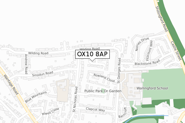 OX10 8AP map - large scale - OS Open Zoomstack (Ordnance Survey)