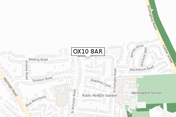 OX10 8AR map - large scale - OS Open Zoomstack (Ordnance Survey)