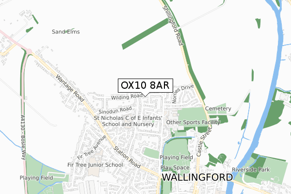 OX10 8AR map - small scale - OS Open Zoomstack (Ordnance Survey)