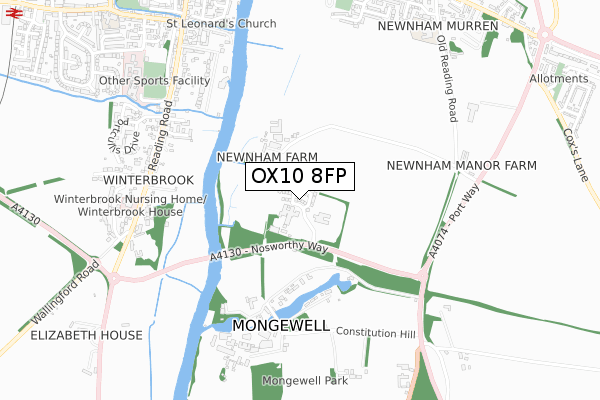 OX10 8FP map - small scale - OS Open Zoomstack (Ordnance Survey)