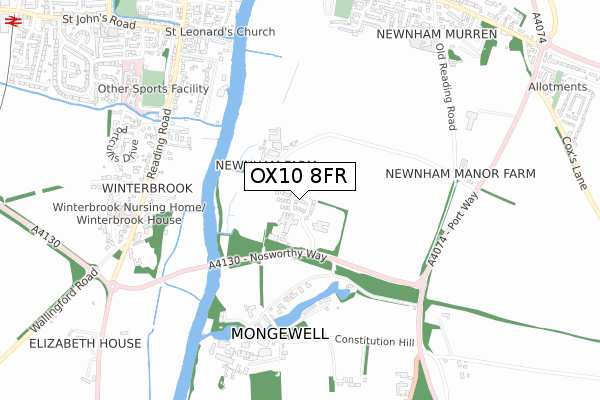 OX10 8FR map - small scale - OS Open Zoomstack (Ordnance Survey)