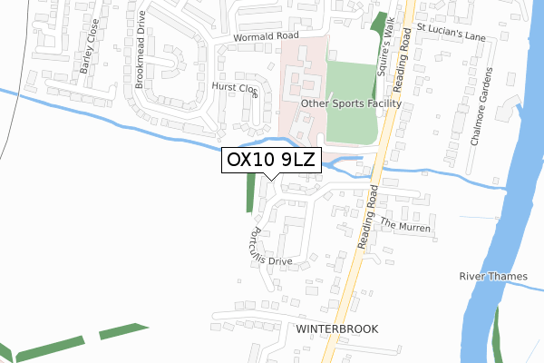 OX10 9LZ map - large scale - OS Open Zoomstack (Ordnance Survey)