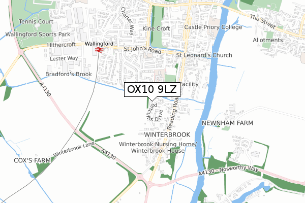 OX10 9LZ map - small scale - OS Open Zoomstack (Ordnance Survey)