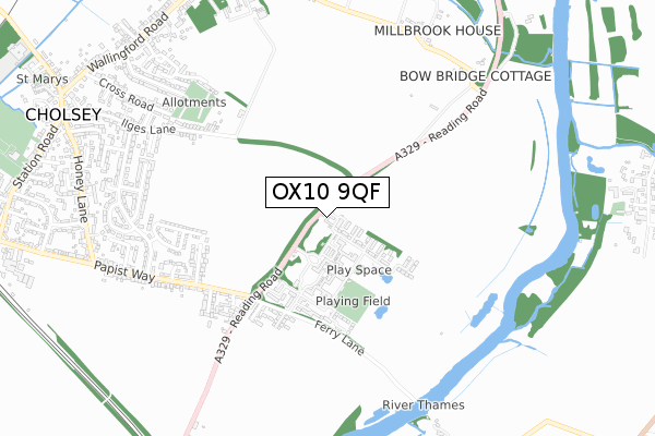 OX10 9QF map - small scale - OS Open Zoomstack (Ordnance Survey)