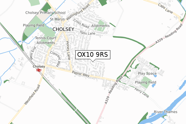 OX10 9RS map - small scale - OS Open Zoomstack (Ordnance Survey)