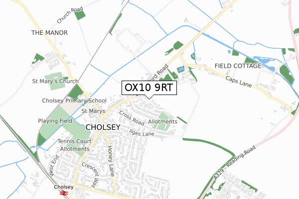 OX10 9RT map - small scale - OS Open Zoomstack (Ordnance Survey)