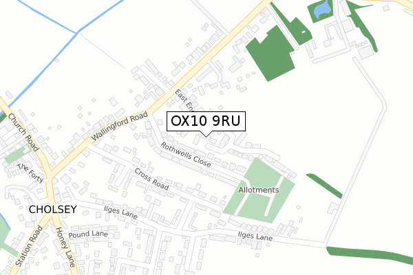 OX10 9RU map - large scale - OS Open Zoomstack (Ordnance Survey)