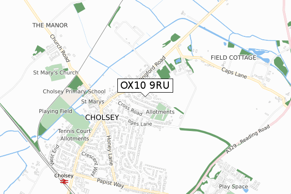 OX10 9RU map - small scale - OS Open Zoomstack (Ordnance Survey)