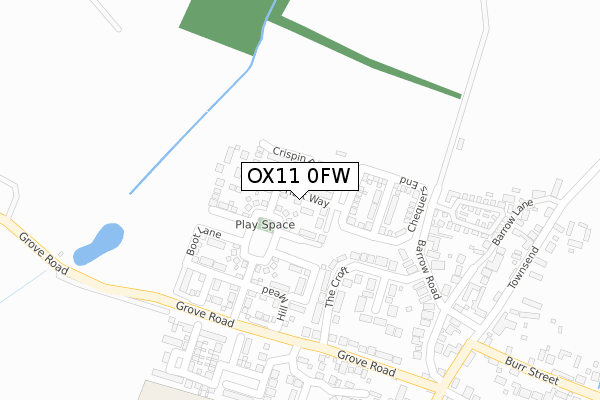 OX11 0FW map - large scale - OS Open Zoomstack (Ordnance Survey)