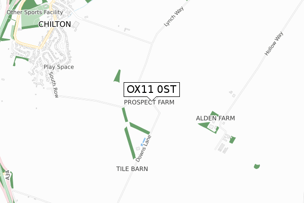 OX11 0ST map - small scale - OS Open Zoomstack (Ordnance Survey)